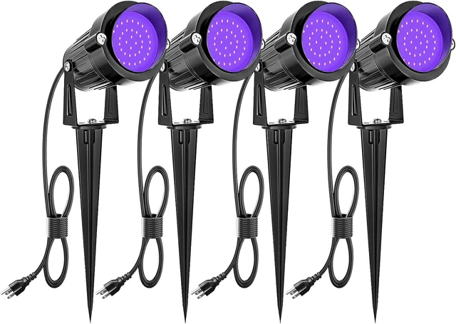 Outdoor Blacklight Spotlight LED Spot Black Light with US Plug, 15W IP66 Landsca