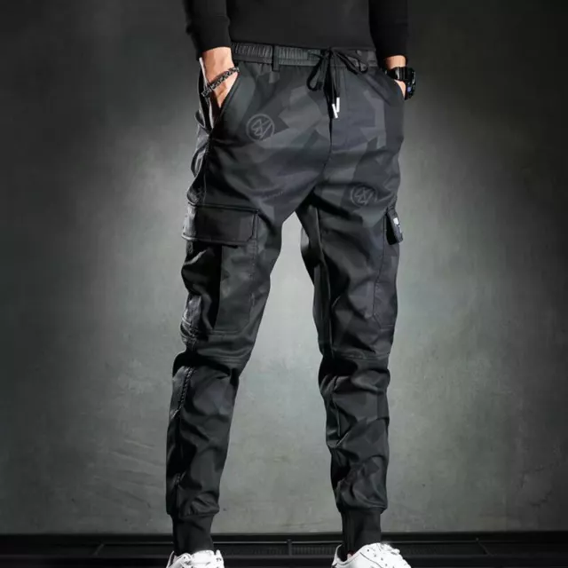 Pantaloni cargo uomo tempo libero streetwear jogger combattimento sport urbani pantaloni jogginghos