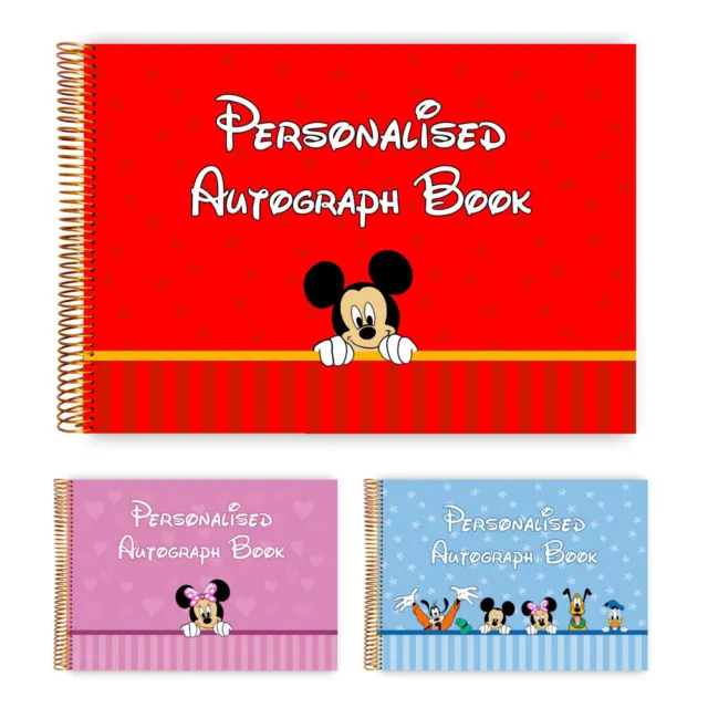 Personalised Disney Mickey Mouse, Minnie and the Gang Autograph Memory Scrapbook