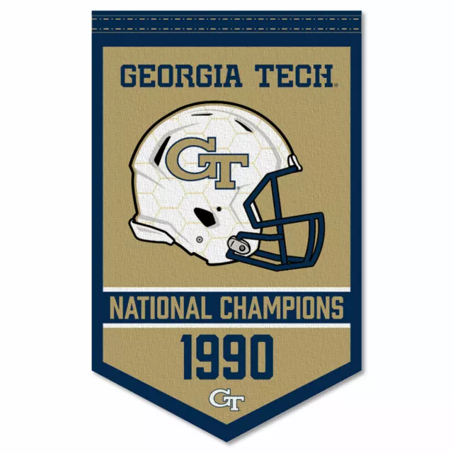 Georgia Tech Yellow Jackets Football National Champions Banner Flag