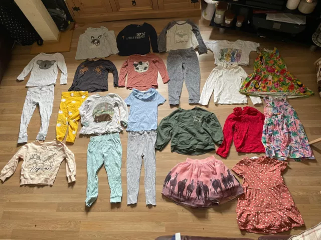 Joblot Bundle of 19 Items of Girls Kids Clothes (Various Brands) Ages 4-5 Years