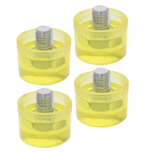 4 Pcs Replacement Mallet Heads Striking Rubber Hammer Yellow Color Detachable