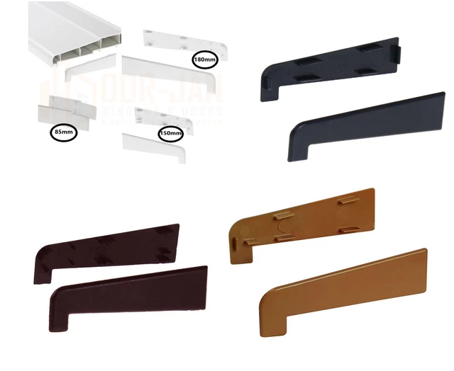 Window Side Cap PAIR OF END Caps Sill /Cill Window End Caps uPVC Plastic 85mm, 150mm ...