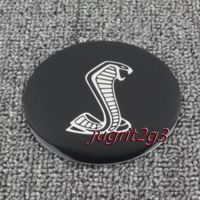 85MM Round Aluminum Badge BLACK Car Steering Wheel Cover Trim for Mustang Shelby