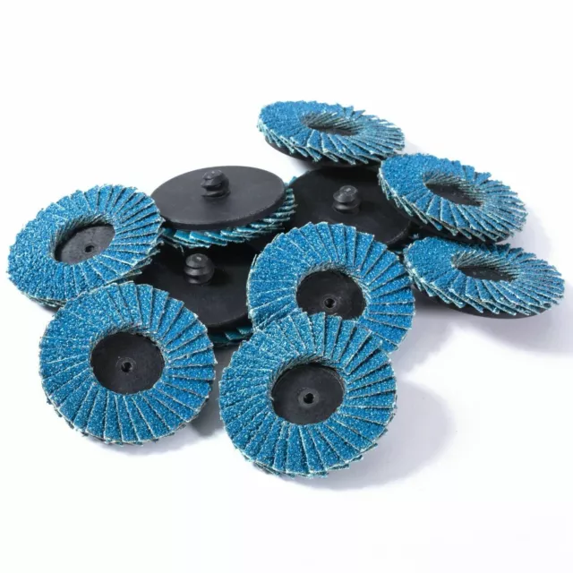 10x 2 in R-Type Roll Lock Flap Sanding Grinding Discs Wheels 60 Grit Die Grinder