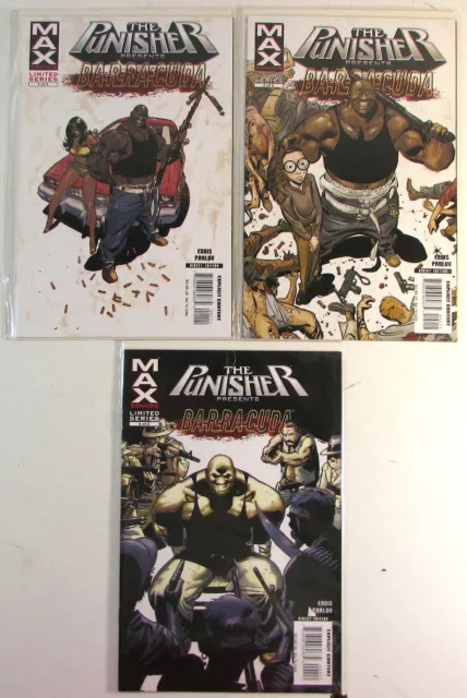 The Punisher Presents Barracuda Lot of 3 #1,2,4 Marvel (2007) Max Comics