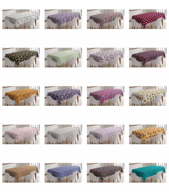 Ambesonne Floral Garden Tablecloth Table Cover for Dining Room Kitchen