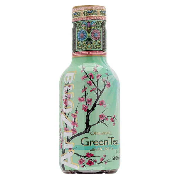 Bottiglia monouso AriZona originale tè verde con sapore di miele 500 ml