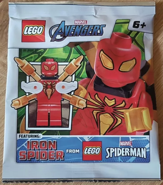 LEGO Super Heroes Avengers Infinity War Iron Spider Minifigure Plus Bonus Tile