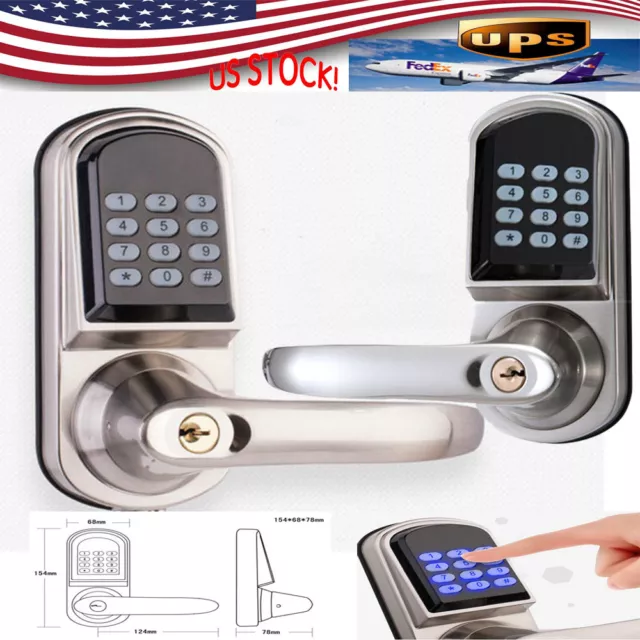 Electronic Digital Door Lock Code Keyless Keypad Security Entry R/L Handle NEW