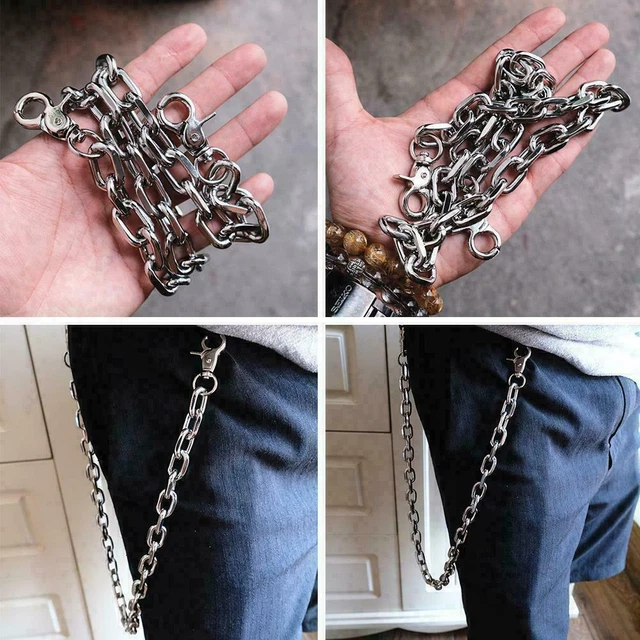 Men Women Silver Metal Wallet Chain Jeans Biker Rocker I7L4 Links 2Q6W Q1C4