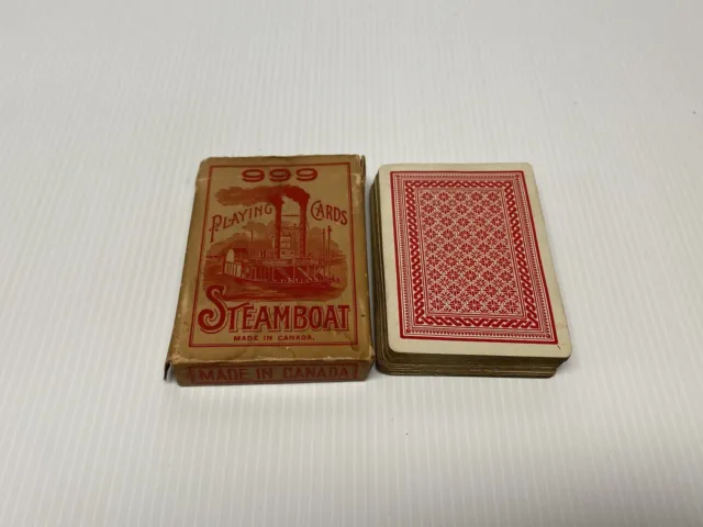 Vintage Steamboat 999 Canada Playing Cards Deck Red Complete