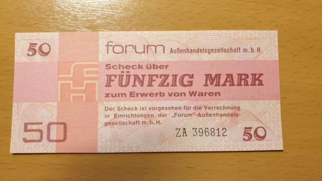 50 Mark Forumnote / Warenbezugsschein - Intershop - Austauschnote !!!