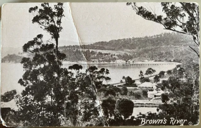 Brown's River Tasmania Government Tourist Bureau Postcard circa 1910