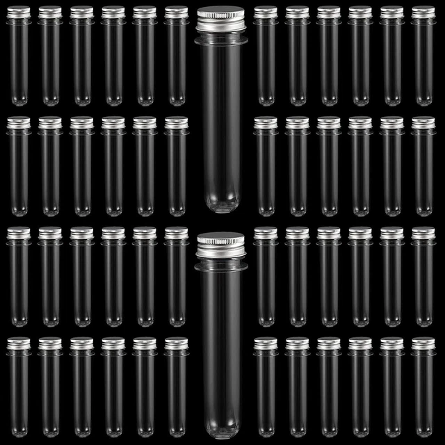 80 PCS 40Ml Plastic Test Tubes, Clear Test Tubes with Screw Caps