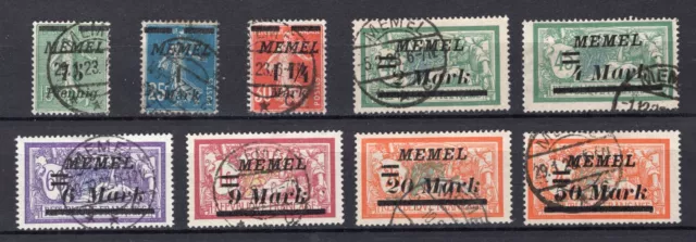 1922 Memelgebiet aus 84-97 gestempelt Einzelmarken zur Auswahl