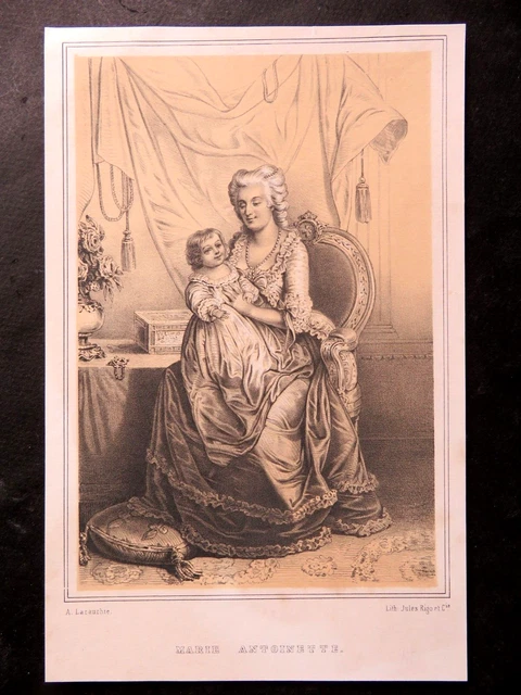ANTIQUE ENGRAVING 19th century - MARIE ANTOINETTE QUEEN OF FRANCE