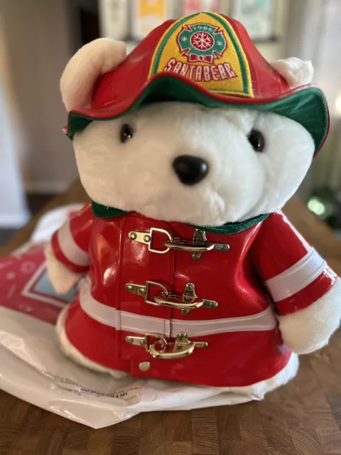 Dayton Hudson Marshall Fields Plush SANTA BEAR Fireman Fire Fighter 1996