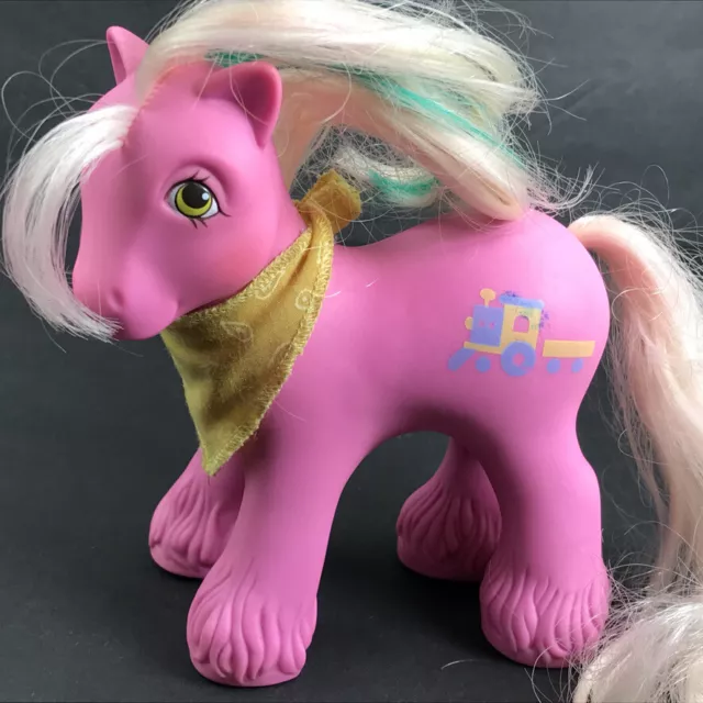 My Little Pony G1 Year 5 Big Brother Pony Steamer w/Train 1987 Hong Kong w/Scarf