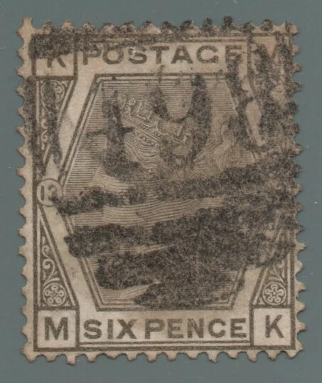 1873 Gran Bretagna Queen Victoria 6 Pence Grigio Nero - Usato - Michel N.44