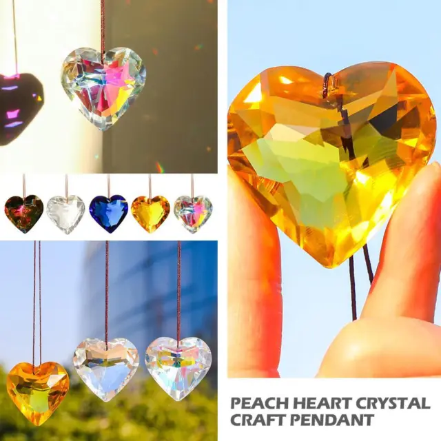 Peach Heart Crystal Craft Pendant Children.s Gifts Pure Friendship' N8J9