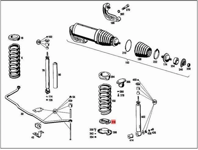 GENUINE MERCEDES COIL Spring Pad W108 W109 W111 W112 W110 W111 ...