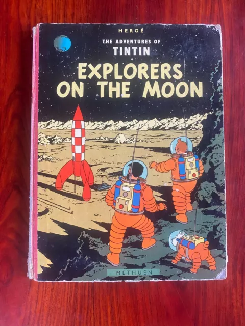 TINTIN EXPLORERS ON THE MOON 1959 1st Edition HB Rare Vintage Book