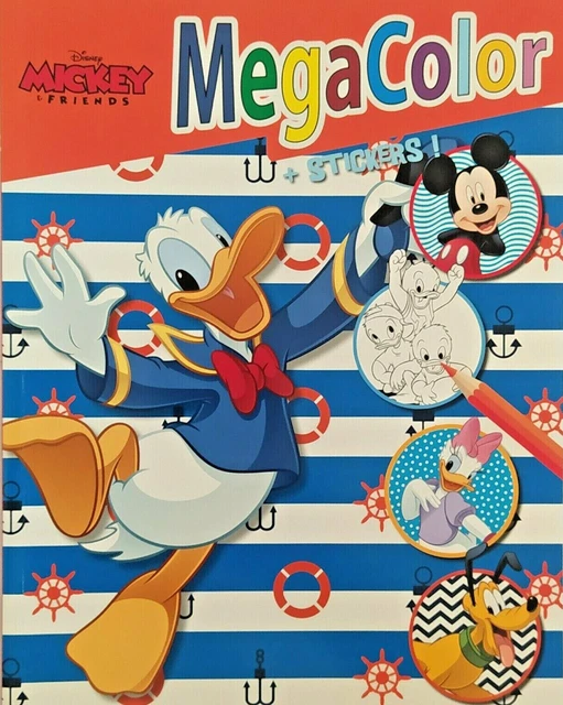 Malbuch Disney Donald Duck Mega Color DIN A4 mit 120 Malvorlagen + 25 Sticker