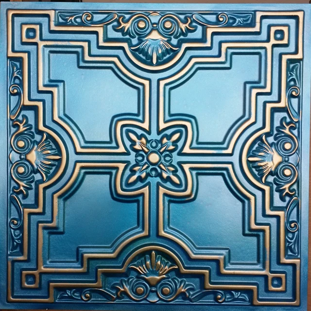 3D decoration panel handmade cyan gold decor barber wall panels PL16 10pcs/lot