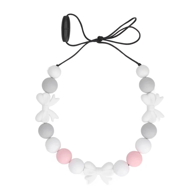 (Blanc)Collier De Dentition Jouet Pendentif Nud Délicat En Silicone Doux