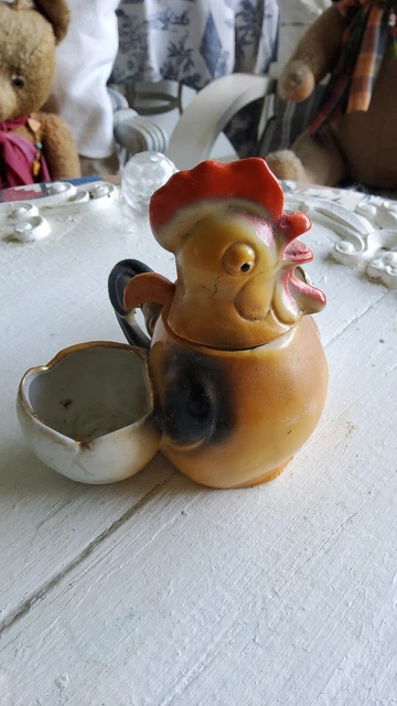 Moutardier / Salière Porcelaine Figurine Cochon écolier – Art Déco / Art Nouveau