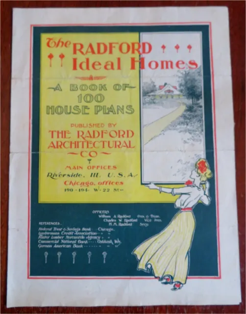 Radford Ideal Homes Advertising Leaflet c. 1910 Home Designs promo flyer