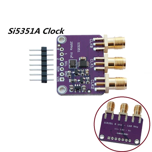 Scheda Si5351A Generatore Di Segnale - Frequenza 8KHz-160MHz, Controllo I2C, Per Arduino E RF | Onde Quadre - Foto 4