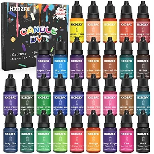 Tinte para velas - Kit de tinte líquido para velas de 30 colores, kit de fabricación de velas hágalo usted mismo,