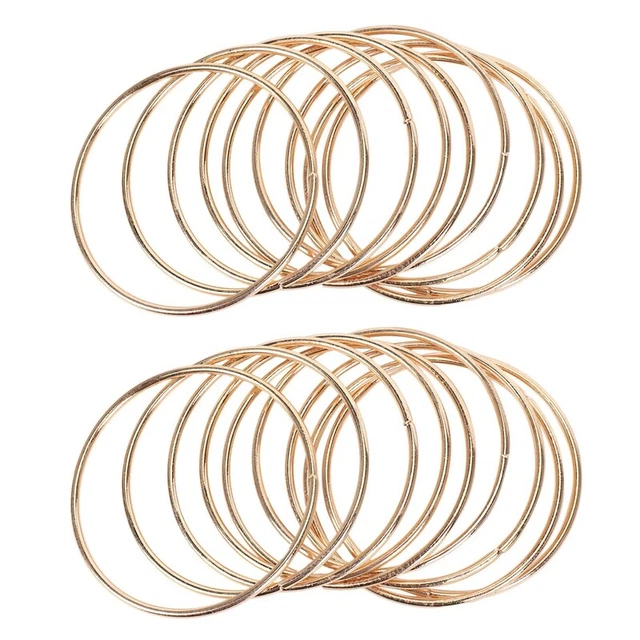 Paquete de 20 3 anillos metálicos barriles de oro neumáticos macramé para barril NY8F9
