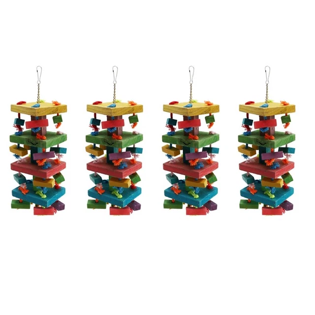4X Bird Chewing Toy Medium Parrot Cage Bite Toys African Grey Macaws Cockat S9T7