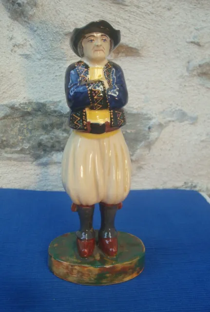 V60 Statue Figurine Faience HB Quimper Homme Breton Statuette Ancienne
