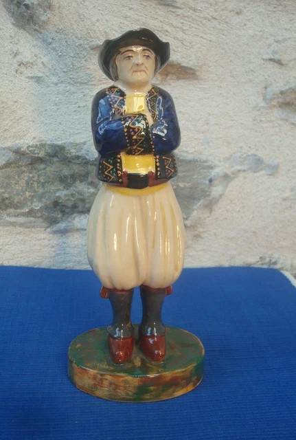 V60 Statue Figurine Faience HB Quimper Homme Breton Statuette Ancienne