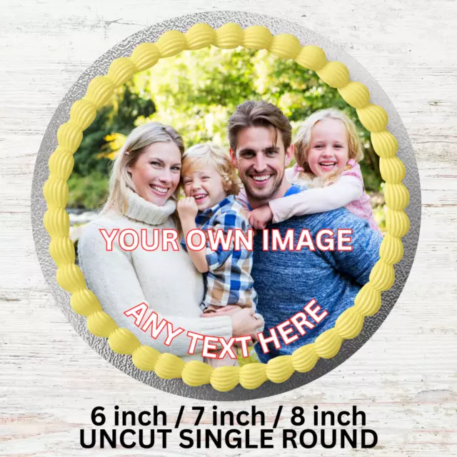Your Own Round Edible Photo Images Cupcake Cake Topper Personalised Wafer Icing