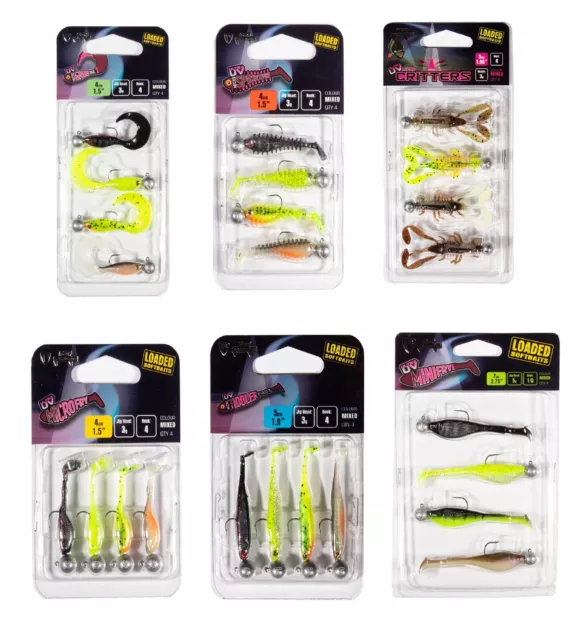 Fox Rage UV Micro Lures Loaded Mixed Colour Packs Pike Perch Zander