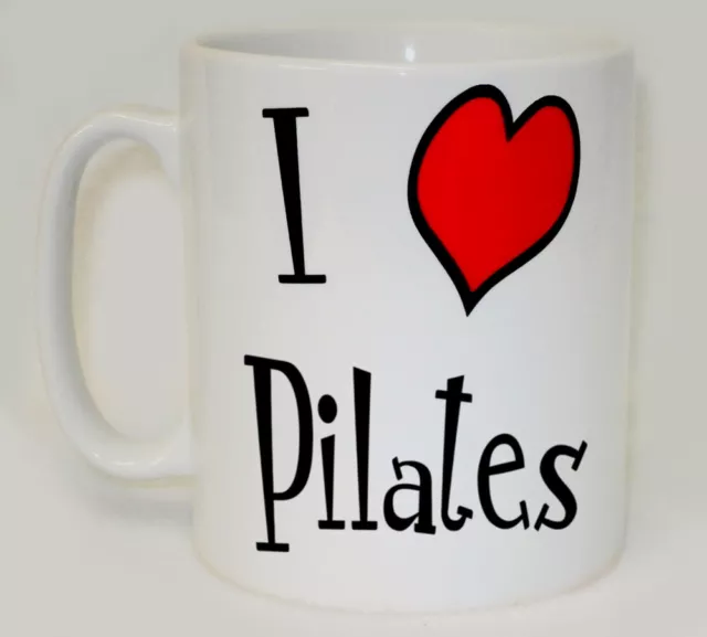 I Heart Pilates Mug Can Personalise Funny Love Namaste Yoga Excercise Gym Gift