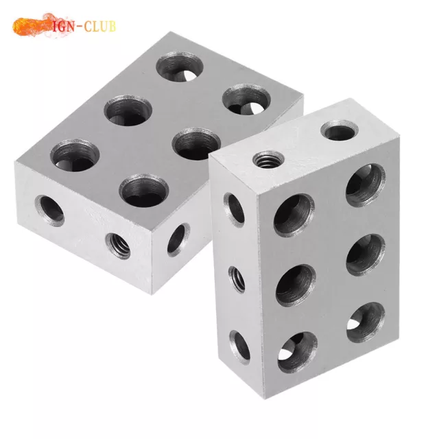 1-2-3 Blocks 1 Matched Pair 11 Holes .0001" Machinist 123 Ultra Precision