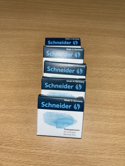 Paquete de 5 cartuchos de tinta Bermuda Blue Schneider