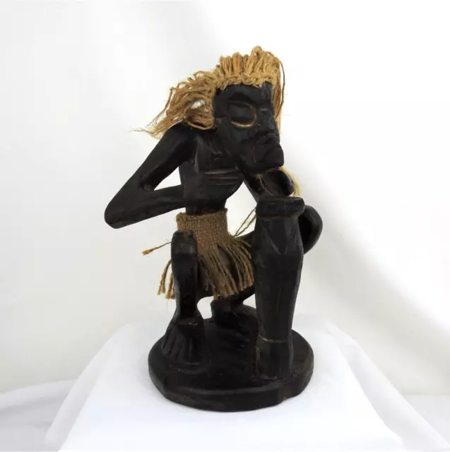 Vintage Hand Carved African Tribal Figure Statue Hardwood