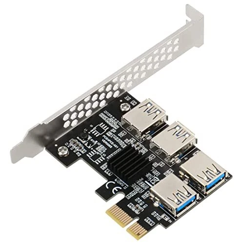 PCI-E 1x to 16x Riser Card PCI-Express 1 to 4 Slot PCIe USB3.0 Adapter Port M...