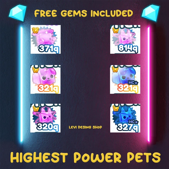 PET SIMULATOR X Highest Power Pets Best pets in the game! 1.99