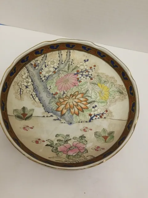 Nice Antique Imari Style Large Chinese Porcelain Bowl