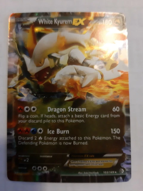 Pokemon White Kyurem-EX Holo Card - Boundaries Crossed 103/149 Ultra Rare