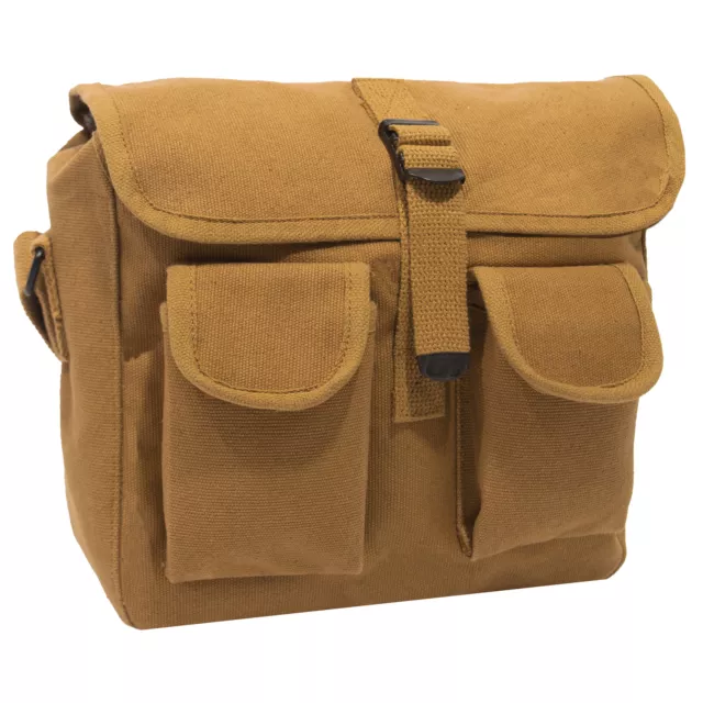 Coyote Brown Canvas Shoulder Bag - 10"X8"X3.5" Travel Messenger Utility Bag