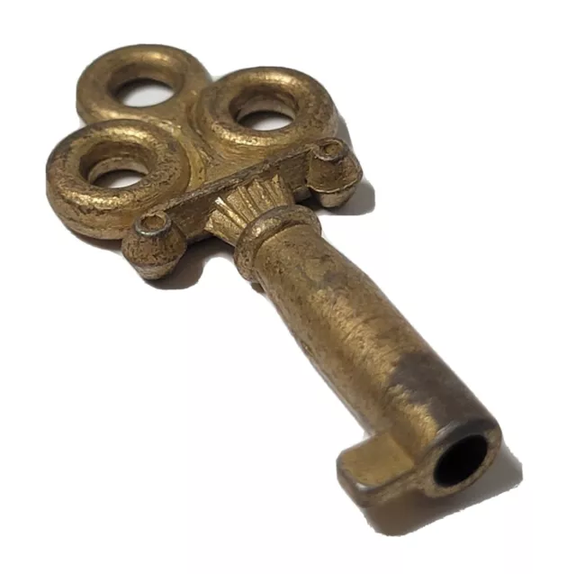 Vintage Brass Ornate Open Barrel Skeleton Key Approx 1 5/8" Long